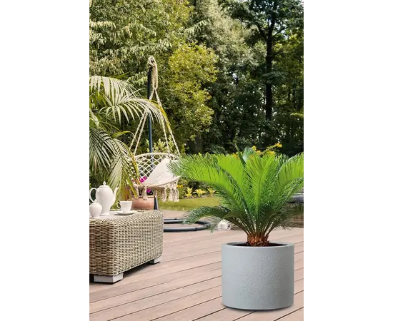 Горшок пластиковый Scheurich 130/50 Stony Grey 41x50 см Горшок пластиковый Scheurich 130/50 Stony Grey 41x50 см