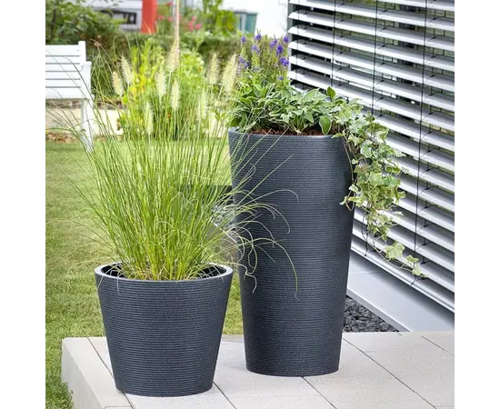 Горшок цветочный пластиковый Scheurich SCHWARZ GRANIT 49/242 CONEO 49 Горшок цветочный пластиковый Scheurich SCHWARZ GRANIT 49/242 CONEO 49