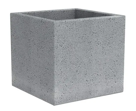 ქოთანი პლასტმასის ეზოსთვის Scheurich 240/30 C-CUBE STONY GREY ქოთანი პლასტმასის ეზოსთვის Scheurich 240/30 C-CUBE STONY GREY