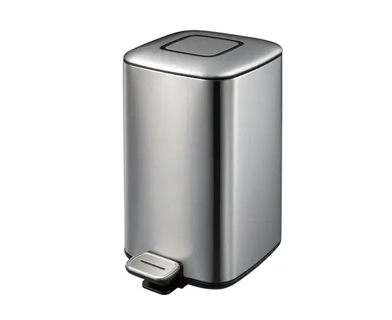 Metal Trash Bin Silver Ekoflora 12 L