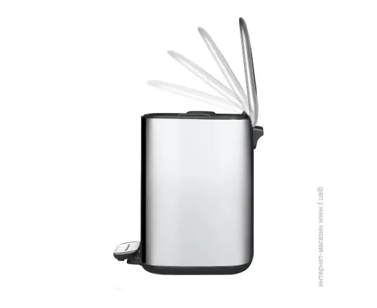 Metal Trash Bin Silver Ekoflora 12 L