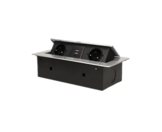 Колодка мебельная ORNO 3х16А 2xUSB Schuko IP20 13109G Колодка мебельная ORNO 3х16А 2xUSB Schuko IP20 13109G