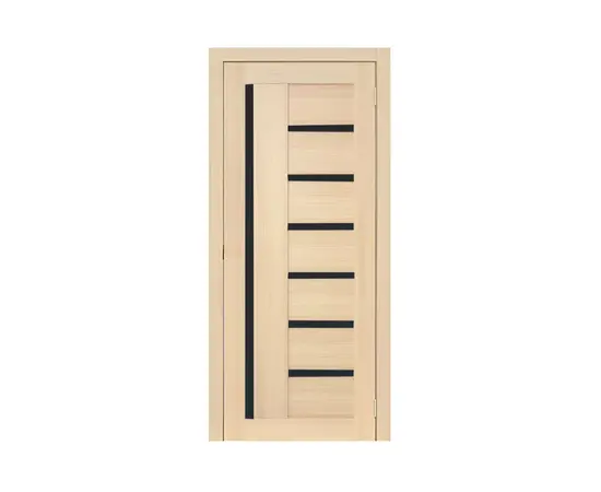 კარის ბლოკი Fly Doors LA STELLA 217 იფანი latte შუშა შავი 36x700x2150 მმ