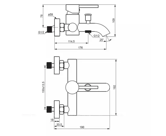 აბაზანის შემრევი Damixa 361000000 Scandinavian Pure Chrome აბაზანის შემრევი Damixa 361000000 Scandinavian Pure Chrome