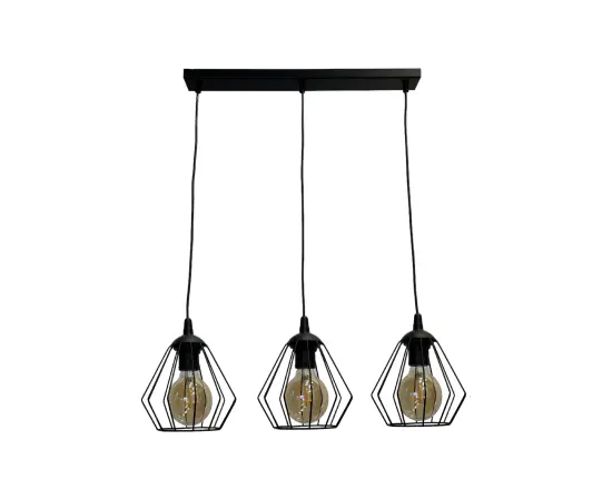 Подвес LUMINEX Leti 3 E27 металл черный ромб 223 Подвес LUMINEX Leti 3 E27 металл черный ромб 223