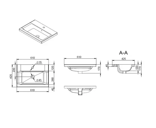 Раковина мебельная AM.PM M90WCC0602WG Раковина мебельная AM.PM M90WCC0602WG