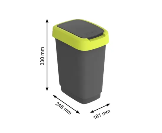Trash can Rotho 10L TWIST yellow-black Trash can Rotho 10L TWIST yellow-black