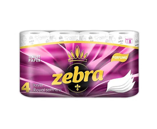 Toilet paper Zebra Perfume 4 layer 8 pcs