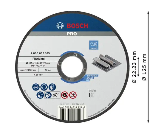საჭრელი დისკი Bosch 2608603165 Metal Standard