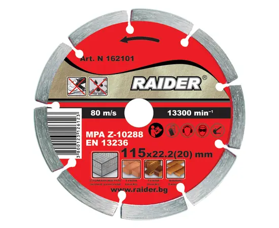 Алмазный диск Raider 115x22.2mm RD-DD01 Алмазный диск Raider 115x22.2mm RD-DD01