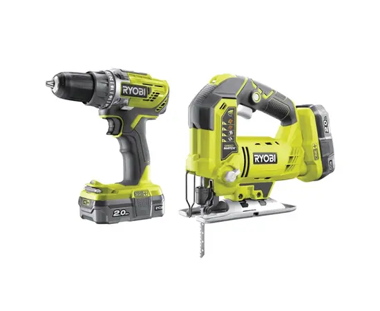 Набор аккумулятроных инструментовшуруповерт и лобзик Ryobi ONE+ / R18DDJS-220S Набор аккумулятроных инструментовшуруповерт и лобзик Ryobi ONE+ / R18DDJS-220S