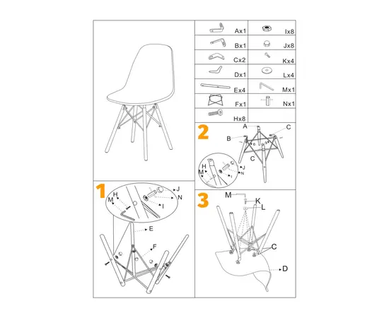 Kitchen chair 638 orange