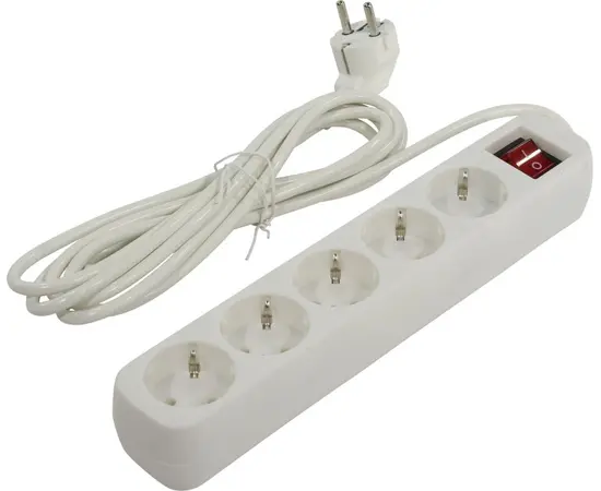 Extension cord  DEFENDER S530 5 sectional with grounding 3 m white Extension cord  DEFENDER S530 5 sectional with grounding 3 m white