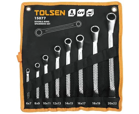 Double ring spanner set TOLSEN 15077 8 pcs
