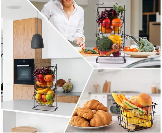 Фруктовница корзина DONGFANG черный металлик YM1178B 22232 Фруктовница корзина DONGFANG черный металлик YM1178B 22232