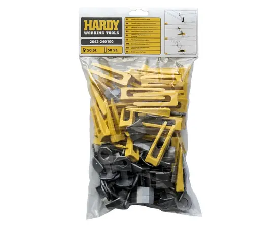 Clips for tiles 50 pcs + wedges for tiles 50 pcs Hardy 2042-240100