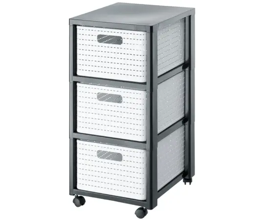 Chest of drawers Rotho 3 x A4 with wheels COUNTRY anthracite white Chest of drawers Rotho 3 x A4 with wheels COUNTRY anthracite white