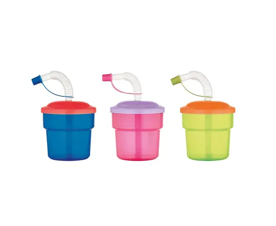 Plastic glass with straw Renga 221007 28706 250ml