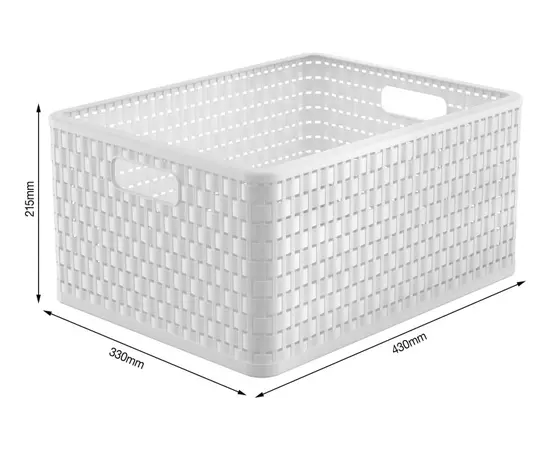 კალათი Rotho A4 plus 28ლ COUNTRY თეთრი კალათი Rotho A4 plus 28ლ COUNTRY თეთრი