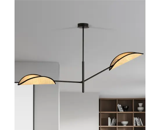 Люстра EMIBIG VENE 2 E14 2x MAX 40W черный ротанг