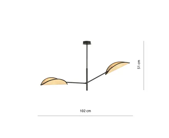 Люстра EMIBIG VENE 2 E14 2x MAX 40W черный ротанг