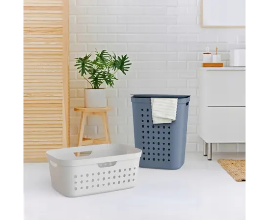 თეთრეულის კალათი Rotho Jona 55ლ ლურჯი თეთრეულის კალათი Rotho Jona 55ლ ლურჯი