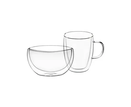 Breakfast set bowl and glass Ardesto AR2650BG