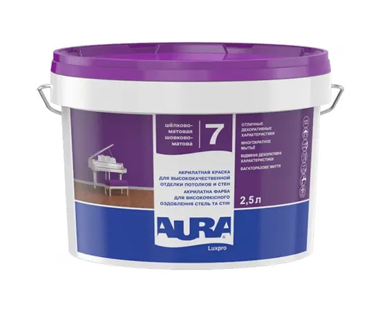 დისპერსიული საღებავი Eskaro AURA Lux Pro 7 გამჭვირვალე 2.25 ლ