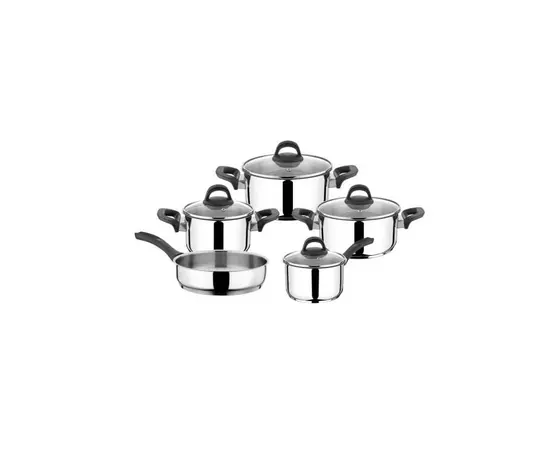 Pan-pot set metal Haschever 5pcs+4 lid