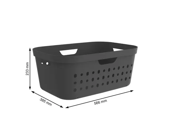 თეთრეულის კალათი Rotho Jona 39ლ შავი თეთრეულის კალათი Rotho Jona 39ლ შავი