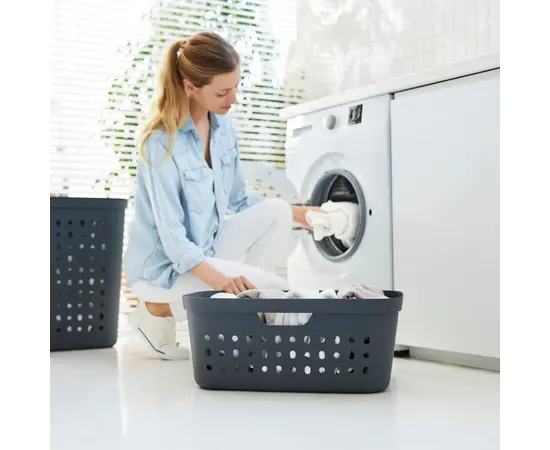 თეთრეულის კალათი Rotho Jona 39ლ შავი თეთრეულის კალათი Rotho Jona 39ლ შავი