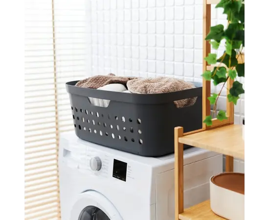 თეთრეულის კალათი Rotho Jona 39ლ შავი თეთრეულის კალათი Rotho Jona 39ლ შავი