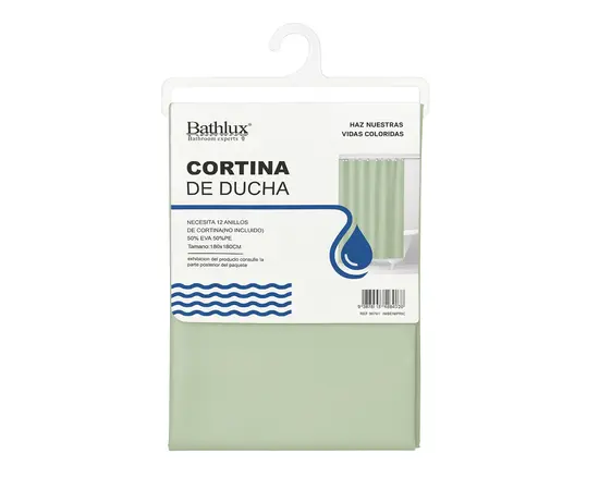 Bath Curtain Bathlux 180 x 180 cm Light Green