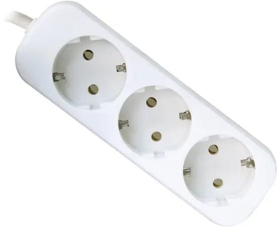 Extension cord  DEFENDER E318 3 sectional with grounding 1,8 m white Extension cord  DEFENDER E318 3 sectional with grounding 1,8 m white