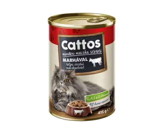 კატის სველი საკვები Cattos 415გ საქონლის ხორცით