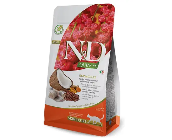 კატის საკვები Farmina N&D Quinoa Skin & Coat ქაშაყი 1.5 კგ კატის საკვები Farmina N&D Quinoa Skin & Coat ქაშაყი 1.5 კგ
