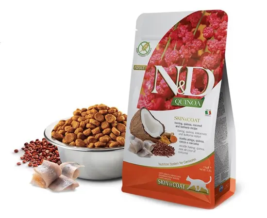 კატის საკვები Farmina N&D Quinoa Skin & Coat ქაშაყი 1.5 კგ კატის საკვები Farmina N&D Quinoa Skin & Coat ქაშაყი 1.5 კგ