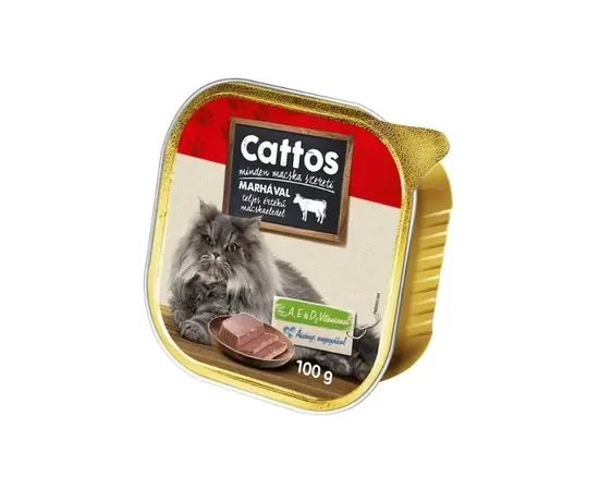 კატის საკვები პაშტეტი Cattos 100გ საქონლის