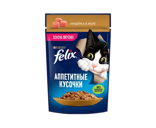 ჟელე კატის Felix ინდაურის ხორცი 75გ