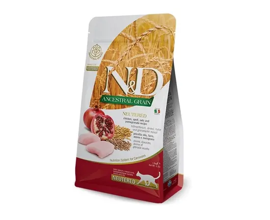 Dry food for sterilized cats Farmina N&D Ancestral Grain Neutered chicken and pomegranate 1.5 kg Dry food for sterilized cats Farmina N&D Ancestral Grain Neutered chicken and pomegranate 1.5 kg