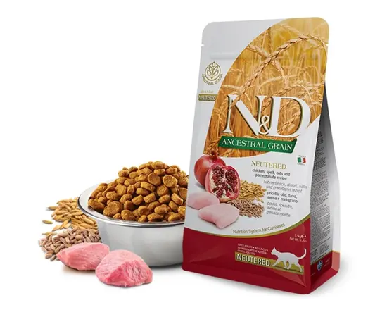 Dry food for sterilized cats Farmina N&D Ancestral Grain Neutered chicken and pomegranate 1.5 kg Dry food for sterilized cats Farmina N&D Ancestral Grain Neutered chicken and pomegranate 1.5 kg