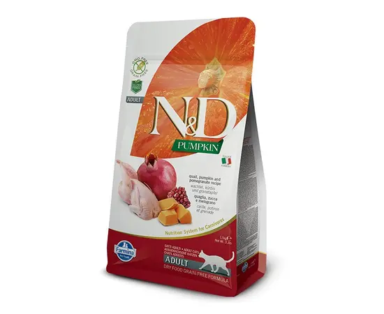 Dry cat food Farmina N&D Pumpkin Adult quail and pomegranate 1.5 kg Dry cat food Farmina N&D Pumpkin Adult quail and pomegranate 1.5 kg