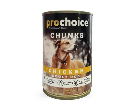 კონსერვი ძაღლის PROCHOICE CHUNK 400 გრ ქათამი