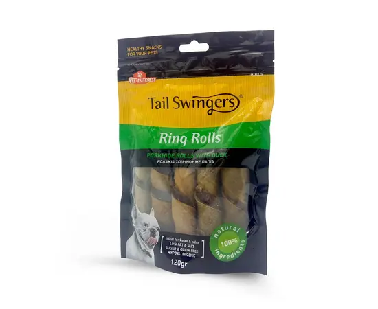 სასუსნავი ძაღლის Flamingo RING ROLLS Tailswingers 120გ