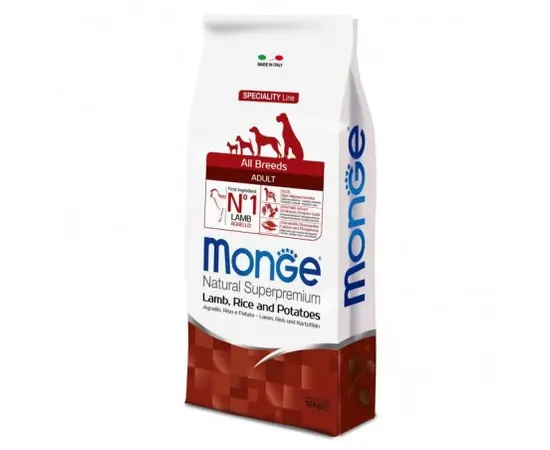 Dry dog food for adults lamb rice and potatoes Monge 12 kg Dry dog food for adults lamb rice and potatoes Monge 12 kg