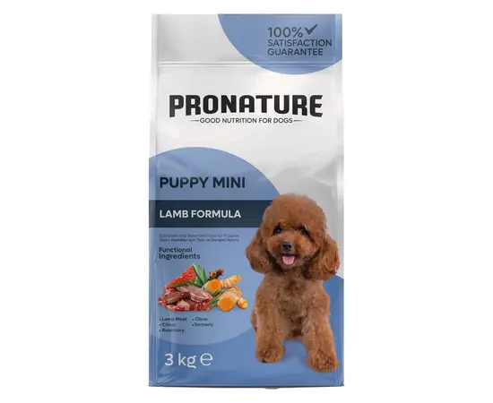 Dry food for mini breed puppies with lamb Pronature 3 kg
