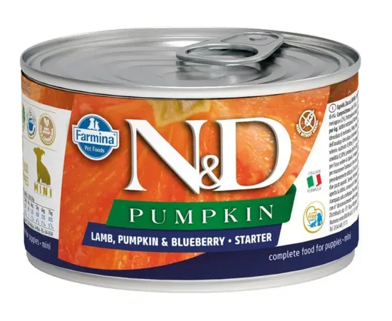Dog food Farmina N&D Pumpkin Puppy Mini Starter lamb and blueberries 140 g Dog food Farmina N&D Pumpkin Puppy Mini Starter lamb and blueberries 140 g