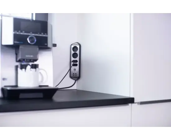 დამაგრძელებელი კუთხე 4 Brennenstuhl 2მ 2 USB ვერცხლისფერი შავი დამაგრძელებელი კუთხე 4 Brennenstuhl 2მ 2 USB ვერცხლისფერი შავი