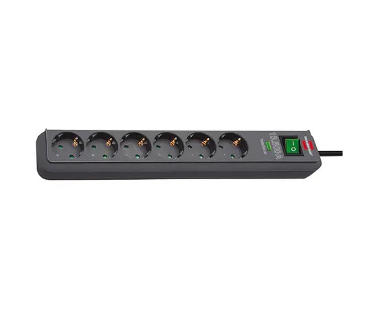 დამაგრძელებელი 6 Brennenstuhl 5მ 13.500A ანტრაციტი Eco-Line
