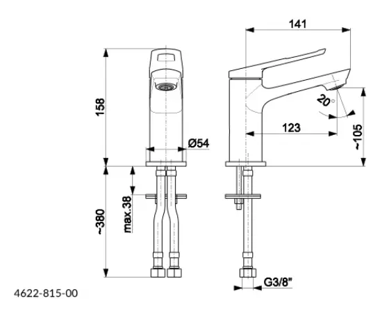 ხელსაბანის ონკანი KFA Amazonit Click Clack სიფონი ხელსაბანის ონკანი KFA Amazonit Click Clack სიფონი